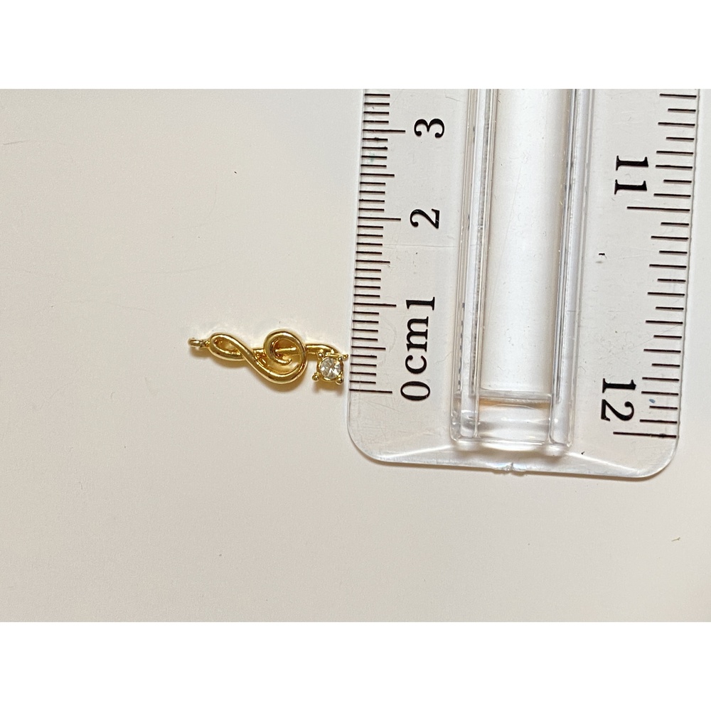 Gold Treble Clef Music Note Charm Pendant - Picture 3 of 5